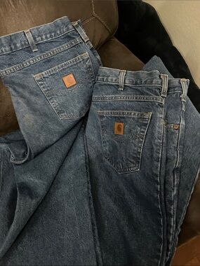 Carhartt Men's Indigo Relaxed Straight Leg Jeans